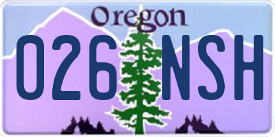 OR license plate 026NSH