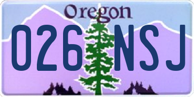 OR license plate 026NSJ