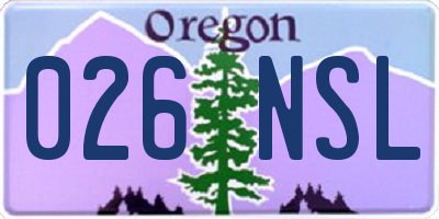 OR license plate 026NSL