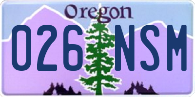 OR license plate 026NSM