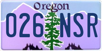 OR license plate 026NSR
