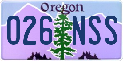 OR license plate 026NSS