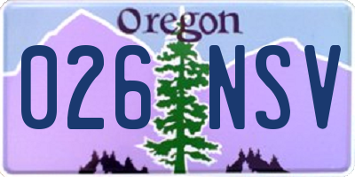OR license plate 026NSV
