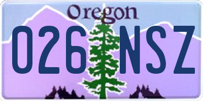 OR license plate 026NSZ