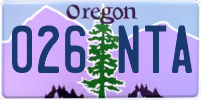 OR license plate 026NTA