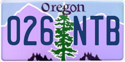 OR license plate 026NTB