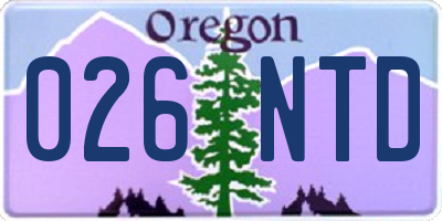 OR license plate 026NTD