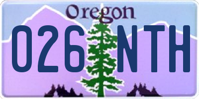 OR license plate 026NTH