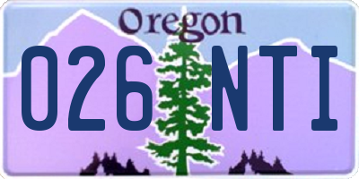 OR license plate 026NTI