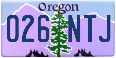 OR license plate 026NTJ