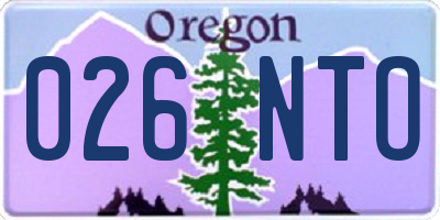OR license plate 026NTO