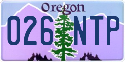 OR license plate 026NTP