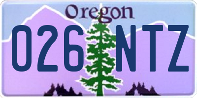 OR license plate 026NTZ