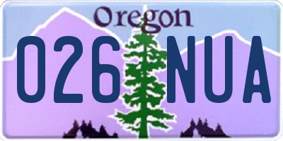 OR license plate 026NUA