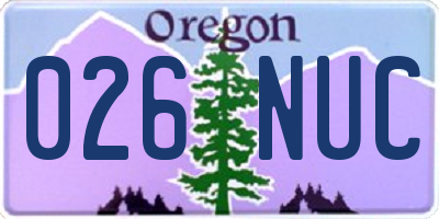 OR license plate 026NUC