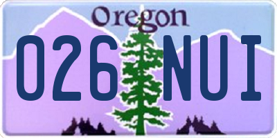OR license plate 026NUI