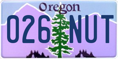 OR license plate 026NUT