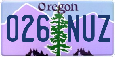 OR license plate 026NUZ