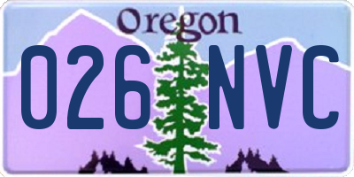 OR license plate 026NVC