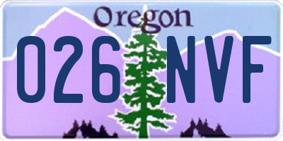 OR license plate 026NVF