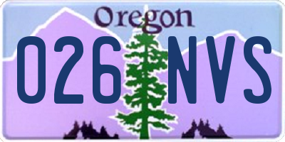 OR license plate 026NVS