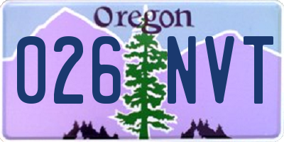 OR license plate 026NVT