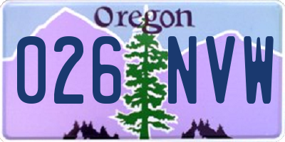 OR license plate 026NVW