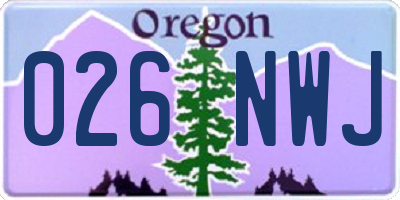 OR license plate 026NWJ