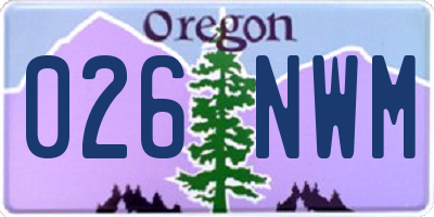 OR license plate 026NWM
