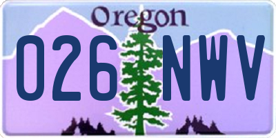 OR license plate 026NWV
