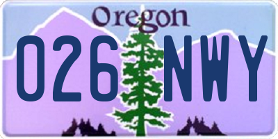 OR license plate 026NWY