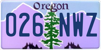 OR license plate 026NWZ
