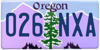 OR license plate 026NXA