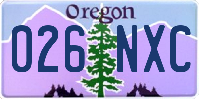 OR license plate 026NXC