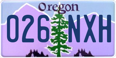 OR license plate 026NXH