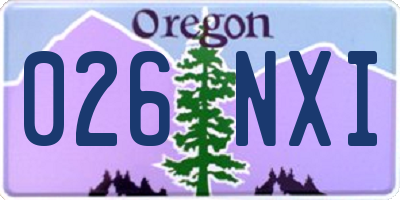 OR license plate 026NXI