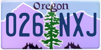 OR license plate 026NXJ