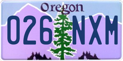 OR license plate 026NXM