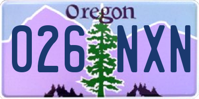 OR license plate 026NXN