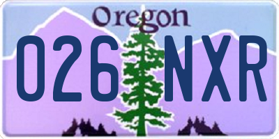 OR license plate 026NXR