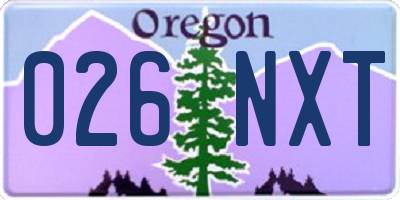 OR license plate 026NXT