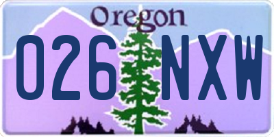 OR license plate 026NXW