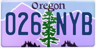 OR license plate 026NYB