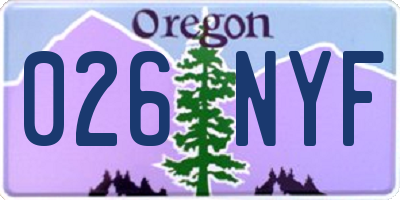 OR license plate 026NYF