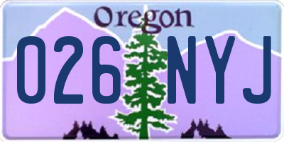 OR license plate 026NYJ