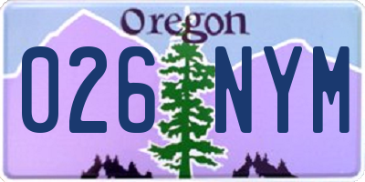 OR license plate 026NYM