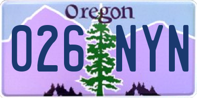 OR license plate 026NYN