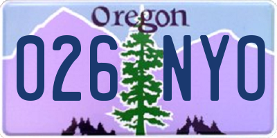 OR license plate 026NYO