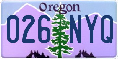 OR license plate 026NYQ