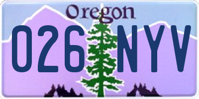 OR license plate 026NYV
